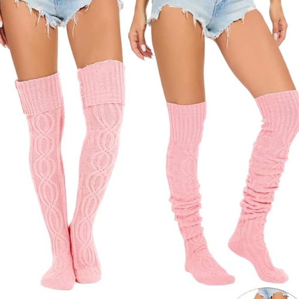 Thigh High Knitted Winter Boot Socks